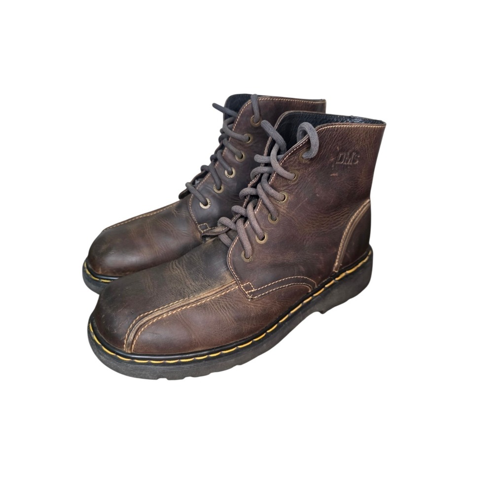Dr Martens Mens 11 Brown Leather Moc Toe Lace Up Boots EU 45 UK 10